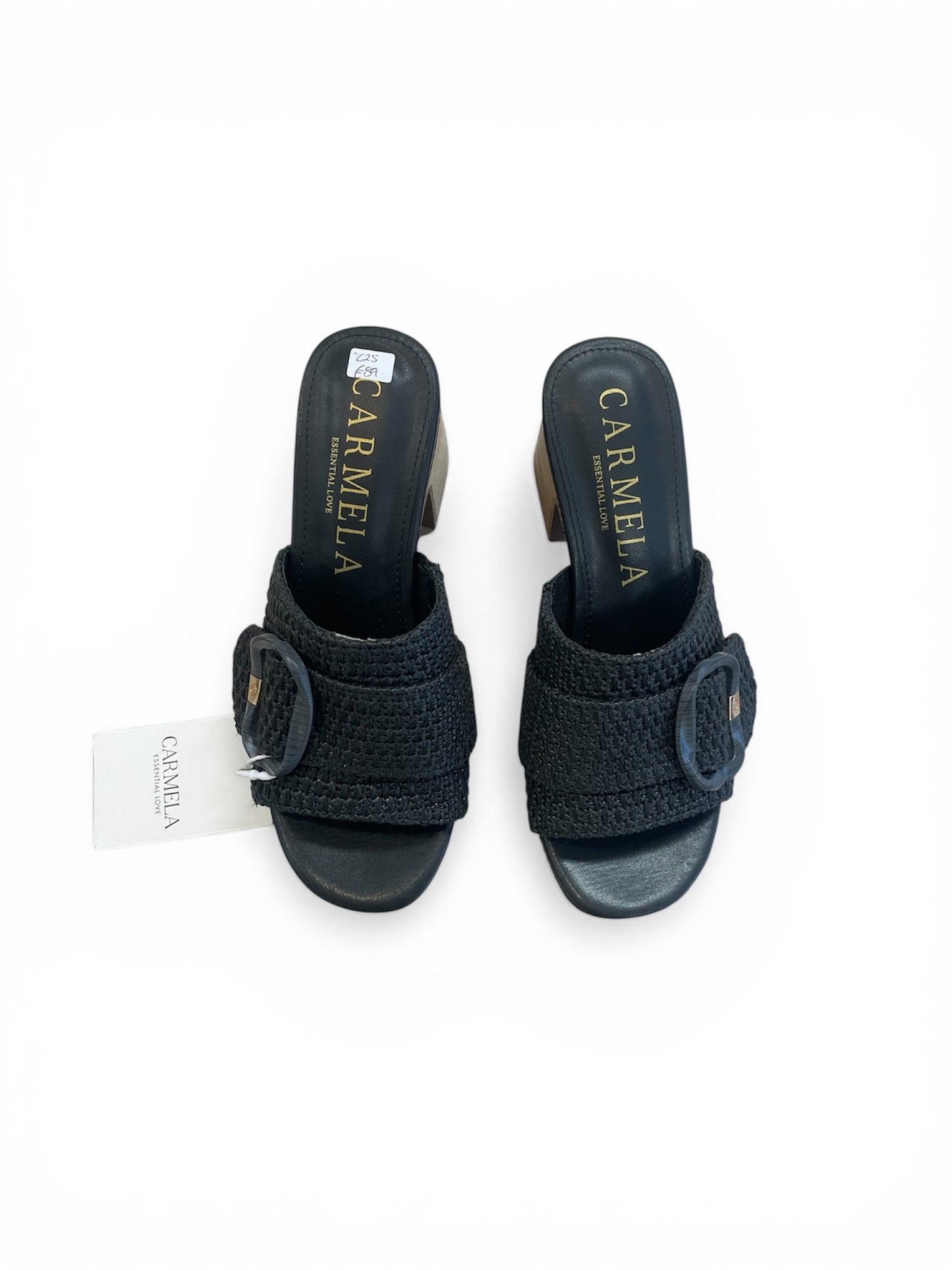 Carmela black slip on mules with block heel - Melissakshoes