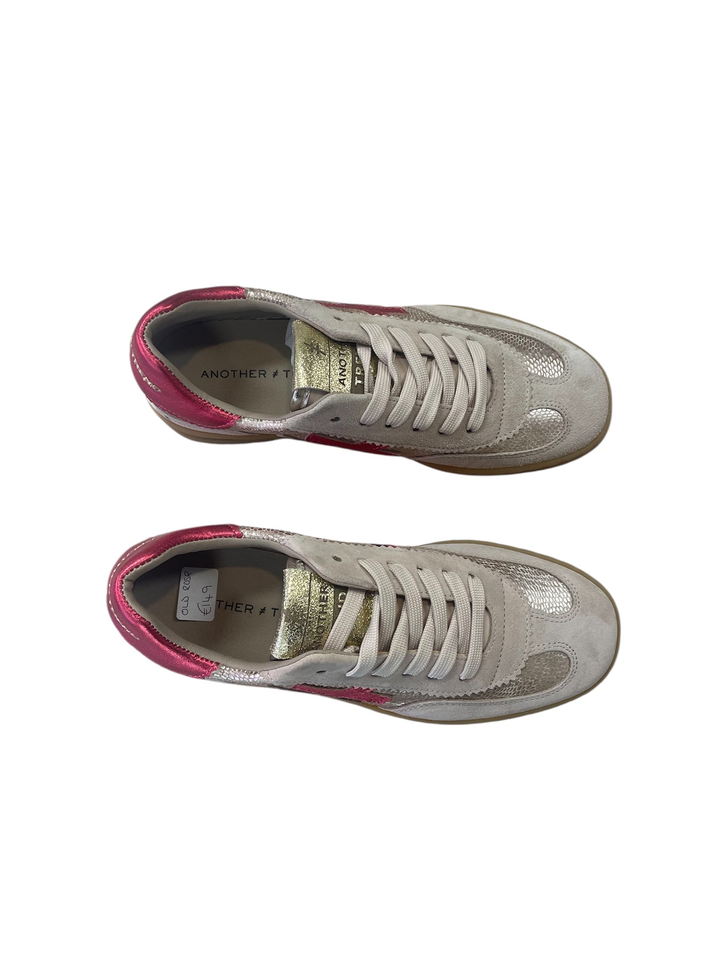 Another Trend old rose reptile combi suede and leather sneakers - Melissakshoes