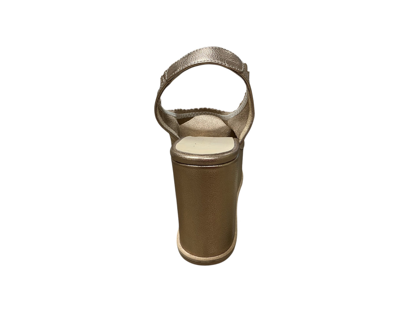 Marco Moreo metallic gold leather platform wedge slingback sandal