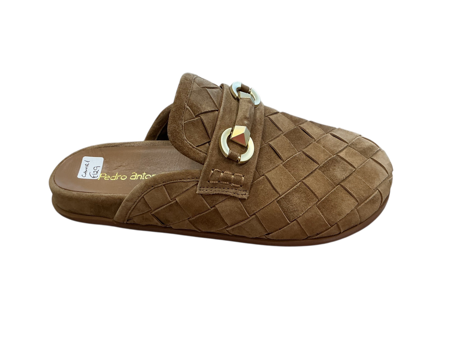 Pedro Anton camel suede leather woven mule - Melissakshoes