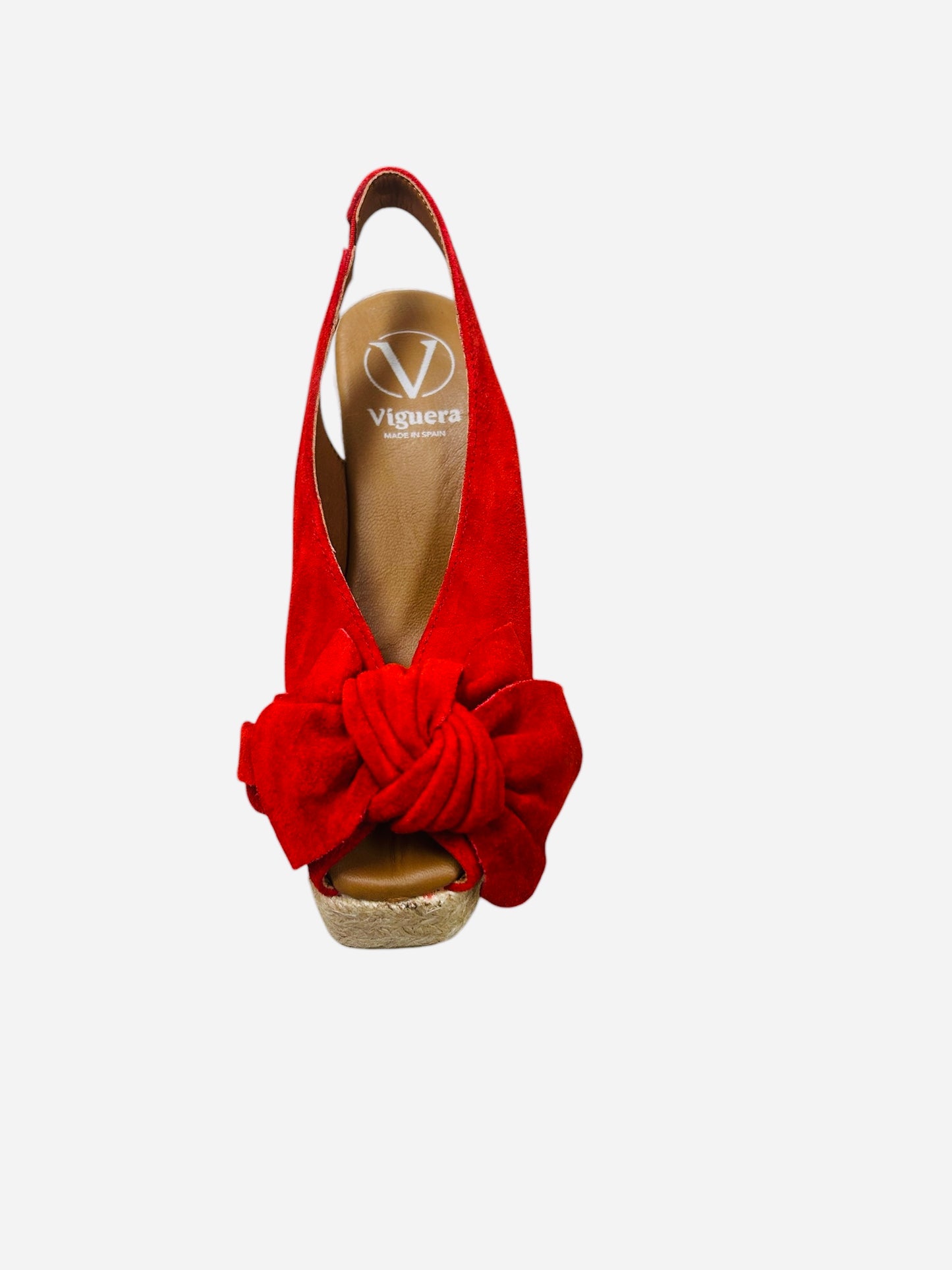 Viguera red suede wedge espadrille