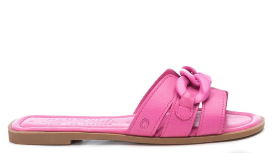 Carmela pink leather mules