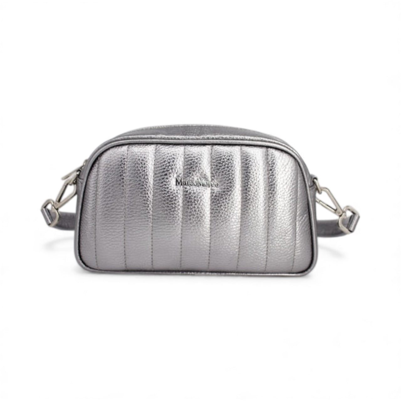Marco Moreo silver leather crossbody and shoulder bag