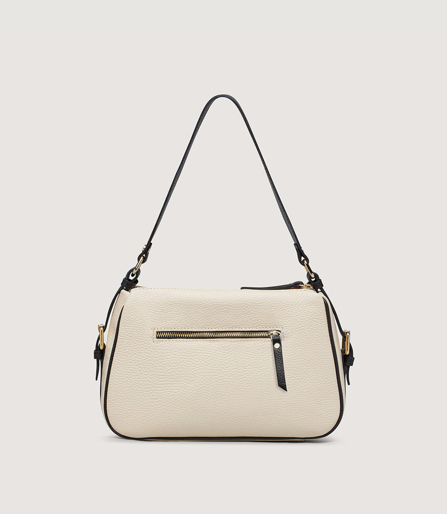 Marco Moreo cream and black leather shoulder bag