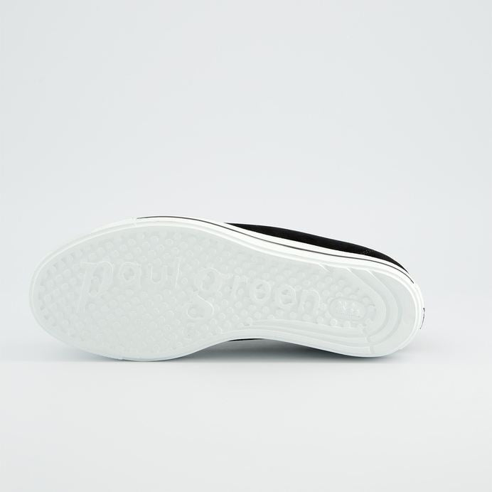 Paul Green black suede slip on his platform sneakers