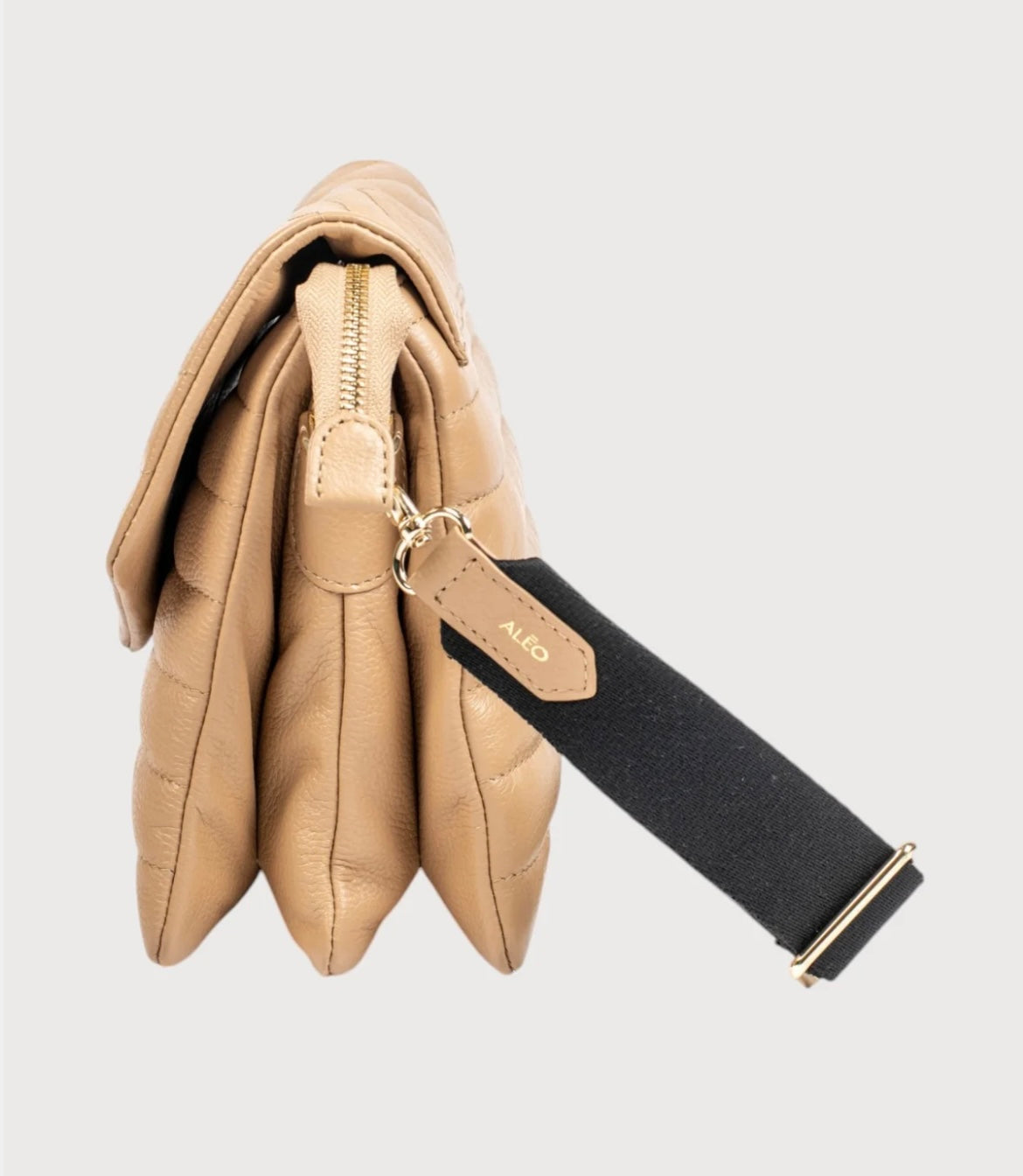 Alēo taupe leather crossbody handbag