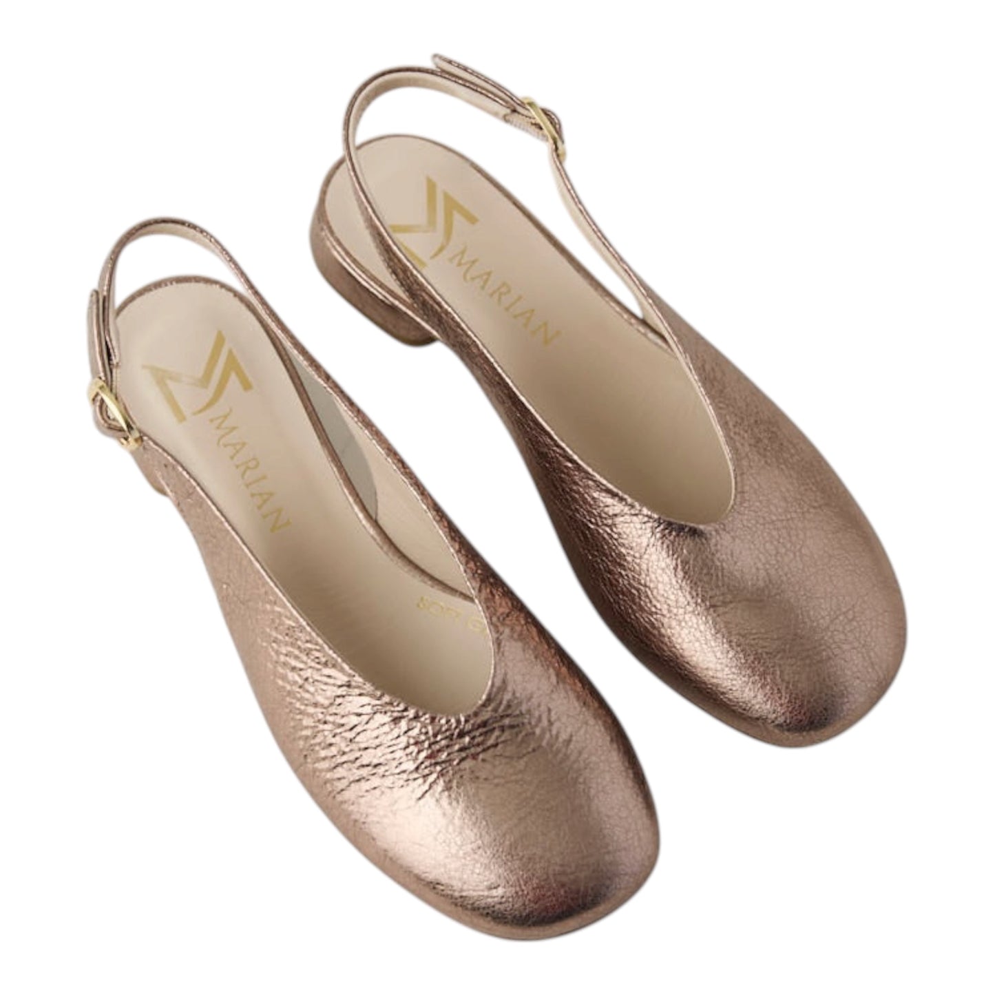 Marian rose gold leather Mary Jane slingback