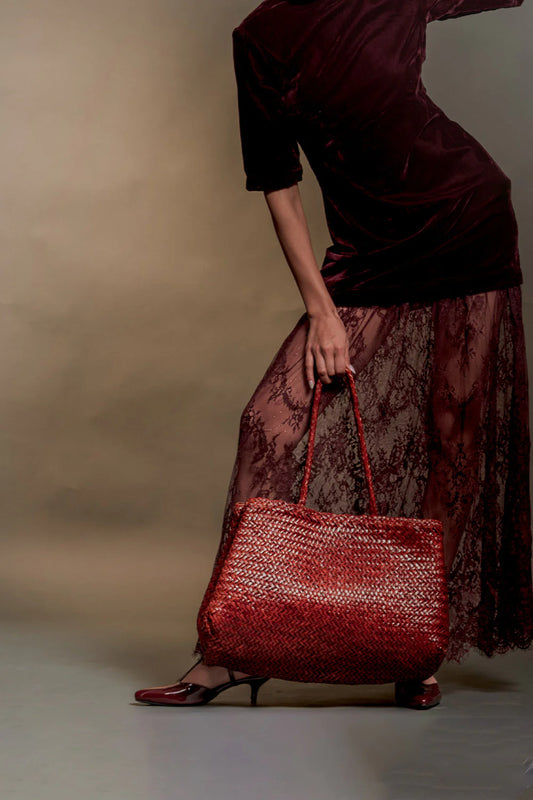 ALĒO toffee hand woven shopper