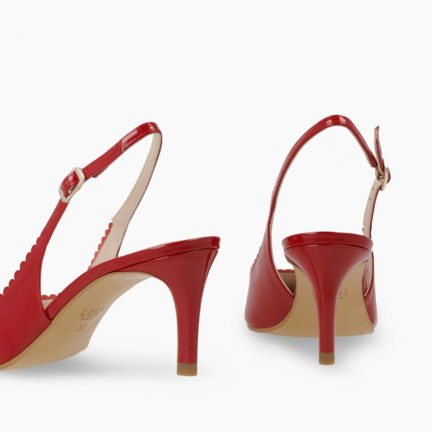 Lodi red patent leather slingback shoes - Melissakshoes