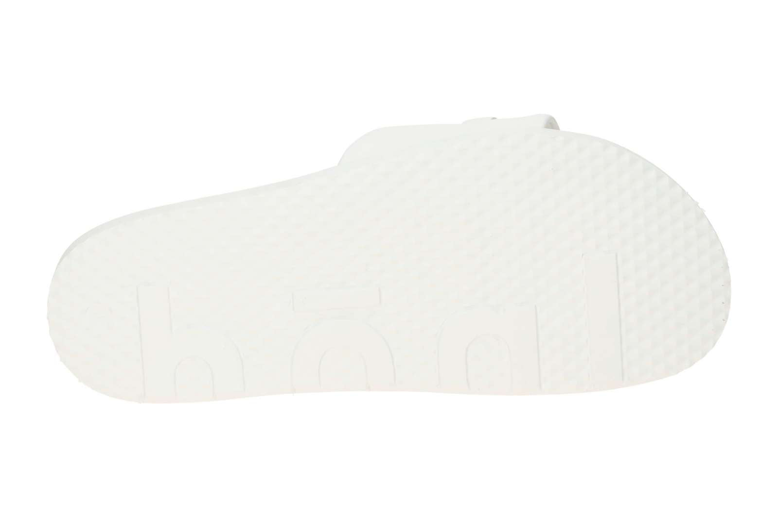 Hōgl white leather slides with silver chain detailing - Melissakshoes