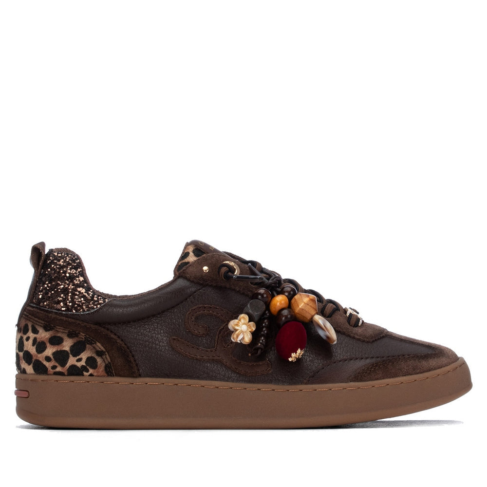 Carmela brown leather and suede sneakers