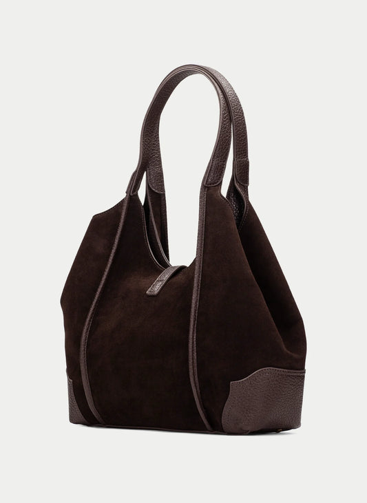 Hispanitas chocolate brown suede Hobo bag