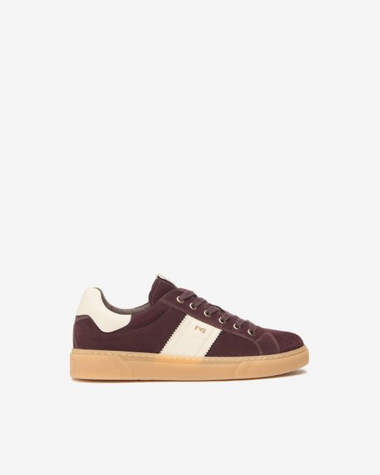 Nerogiardini bordo suede & cream leather sneaker