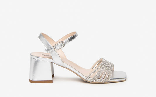 Nerogiardini silver leather sandals