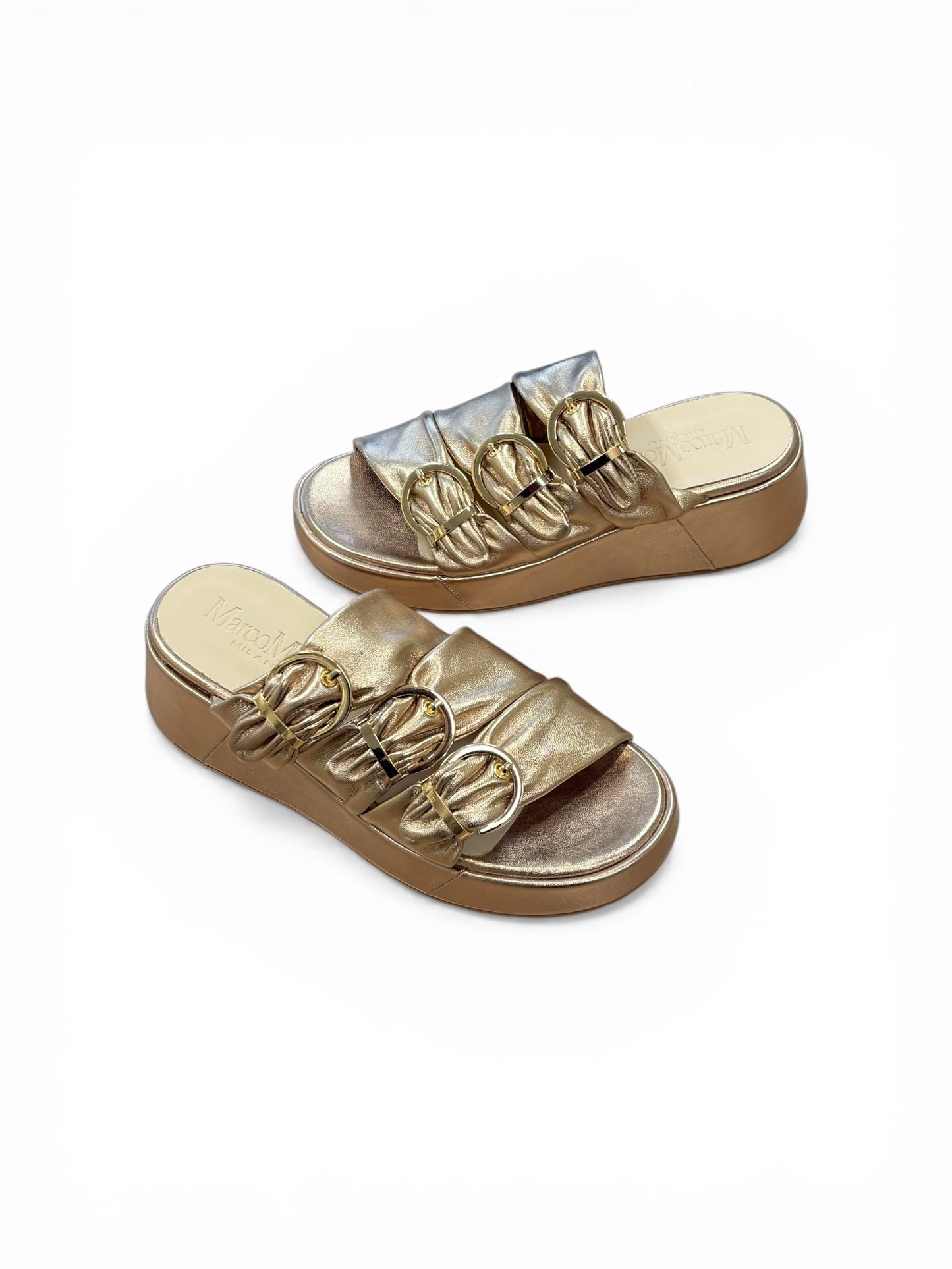 Marco Marco metallic gold leather sandals