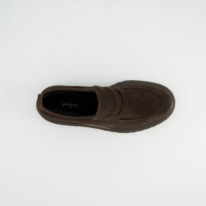 Paul Green brown suede ankle loafers