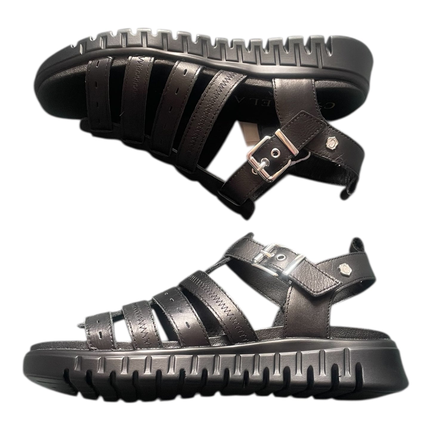 Carmela black leather sandal