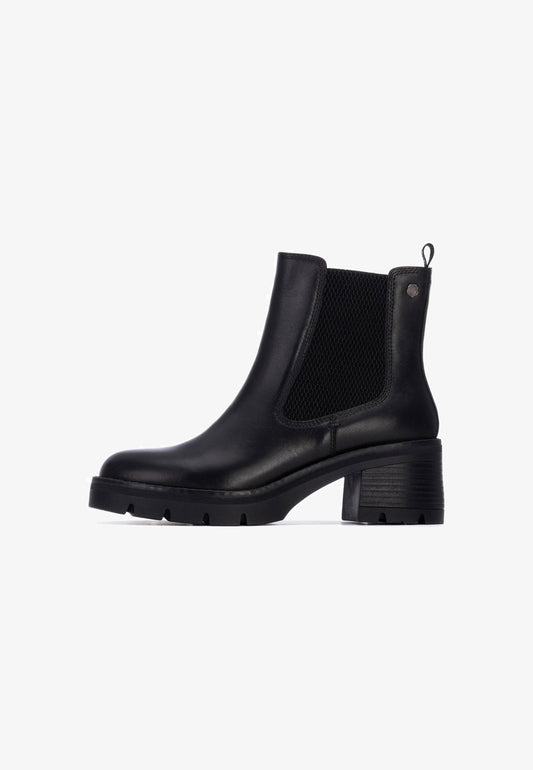 Carmela black leather Chelsea ankle boots
