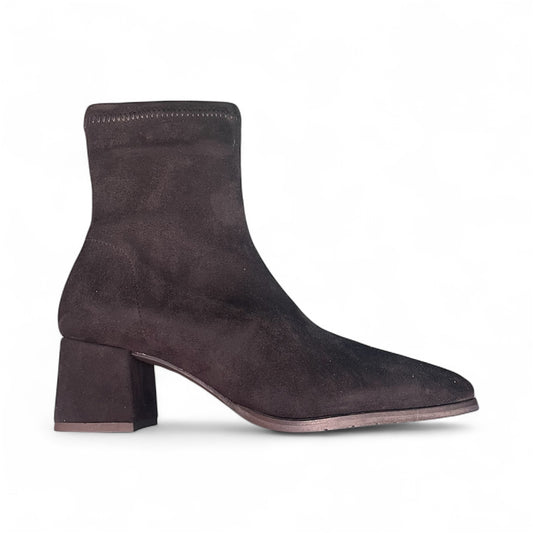 Miss Elastic black faux suede ankle boots