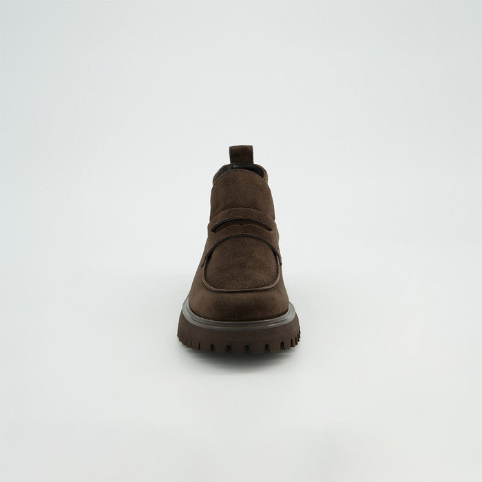 Paul Green brown suede ankle loafers