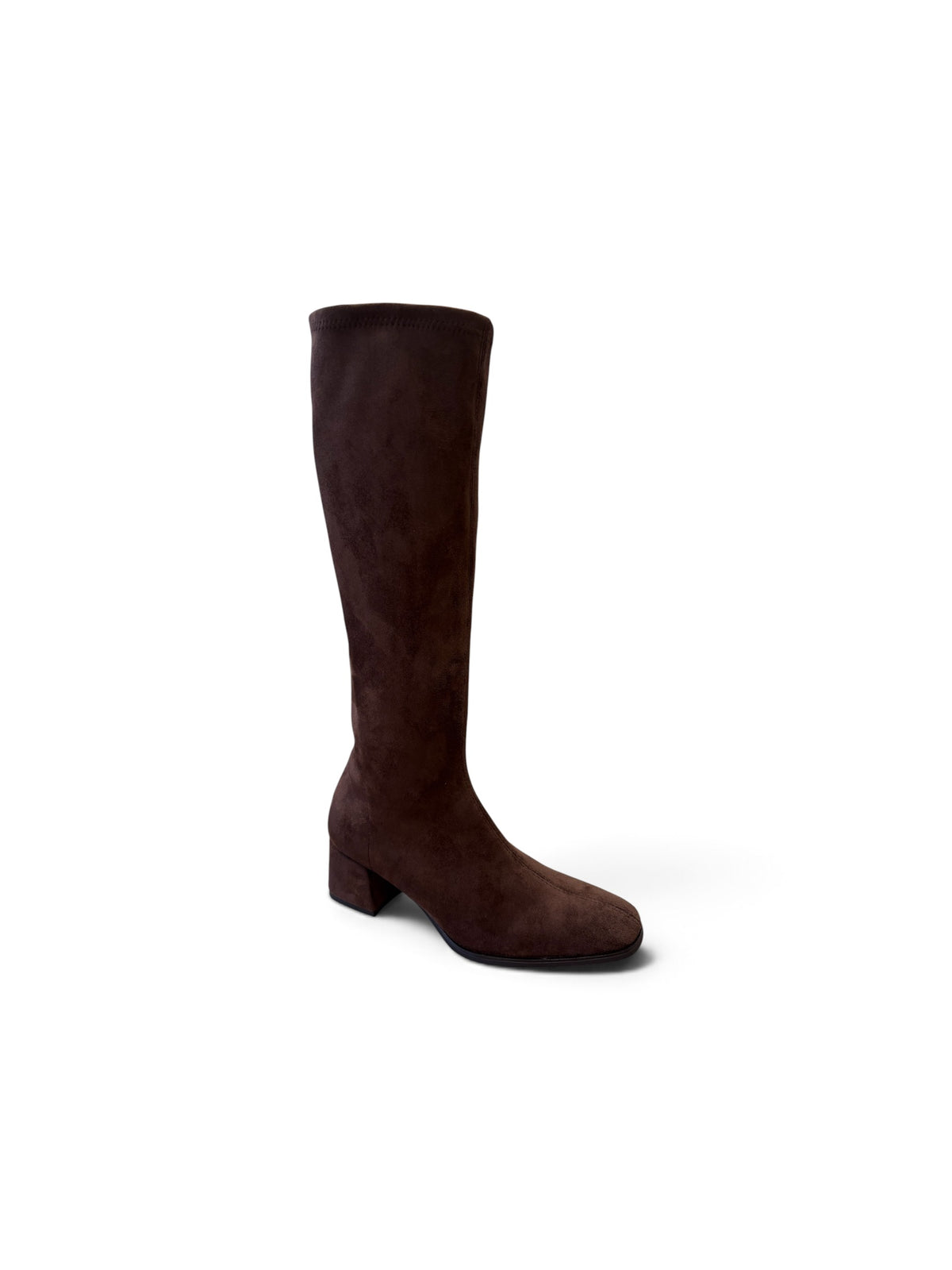 Miss elastic block heeled suede stretch knee highs