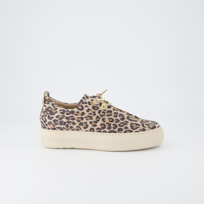 Paul Green leopard print suede leather platform sneakers - Melissakshoes