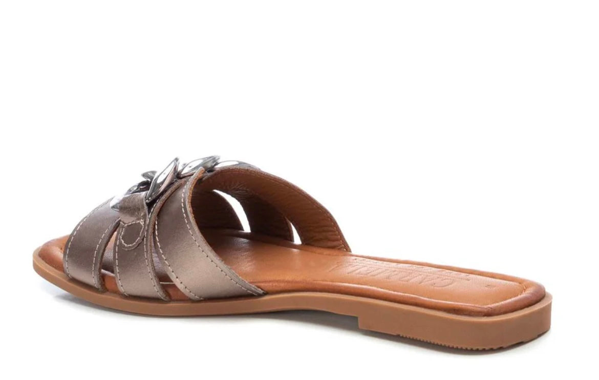 Carmela bronze leather mules