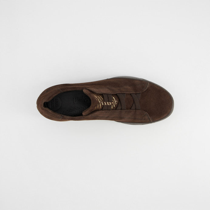 Paul Green brown velour leather slip on sneakers