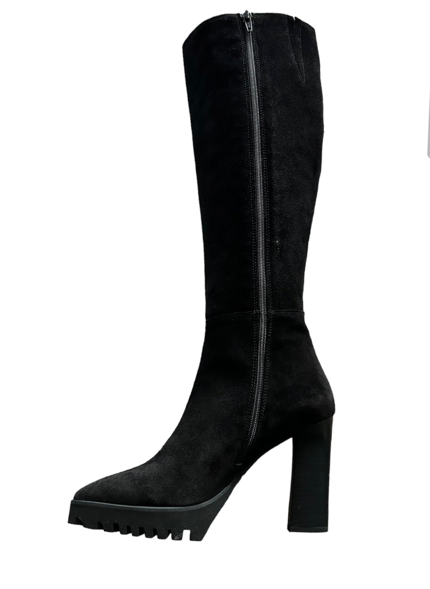 Marian black suede knee high boots - Melissakshoes