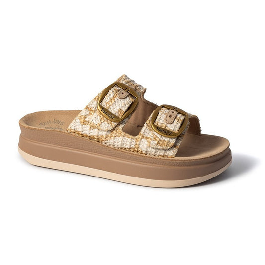 Fantasy ZEFI beige and cream straw effect woven sandal