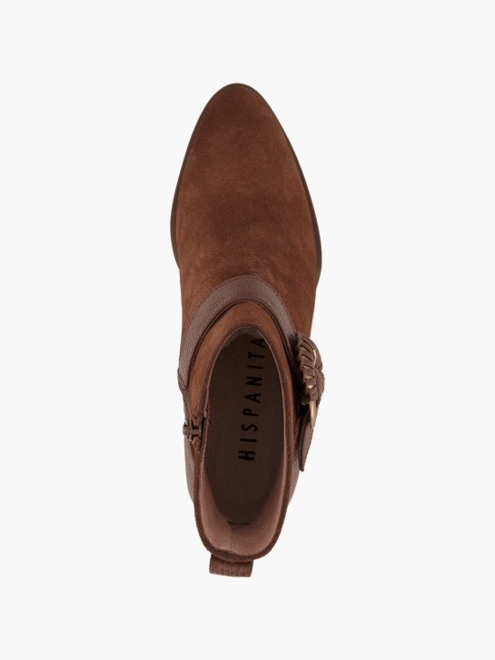 Hispanitas brown suede and leather ankle boot