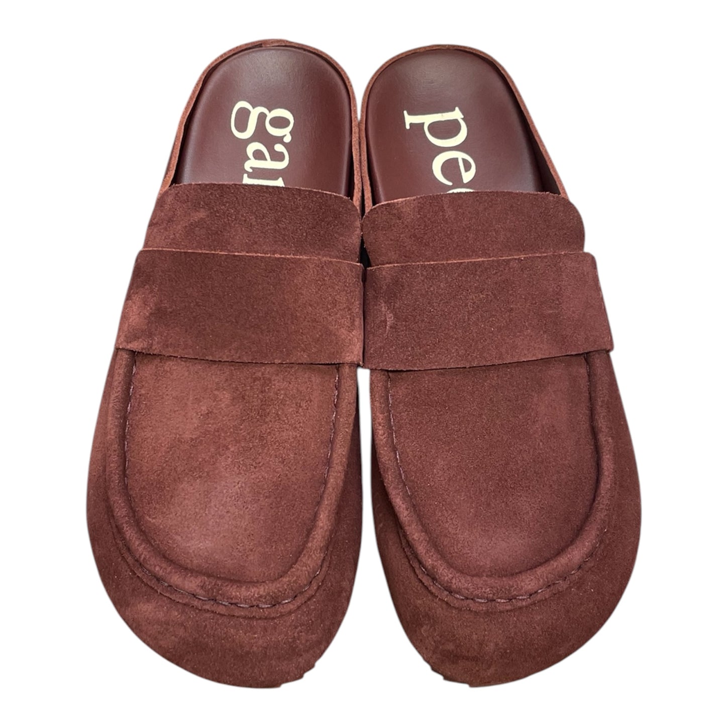 Pedro García burgundy suede mules
