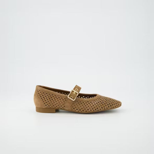 Paul Green brown suede leather ballerina