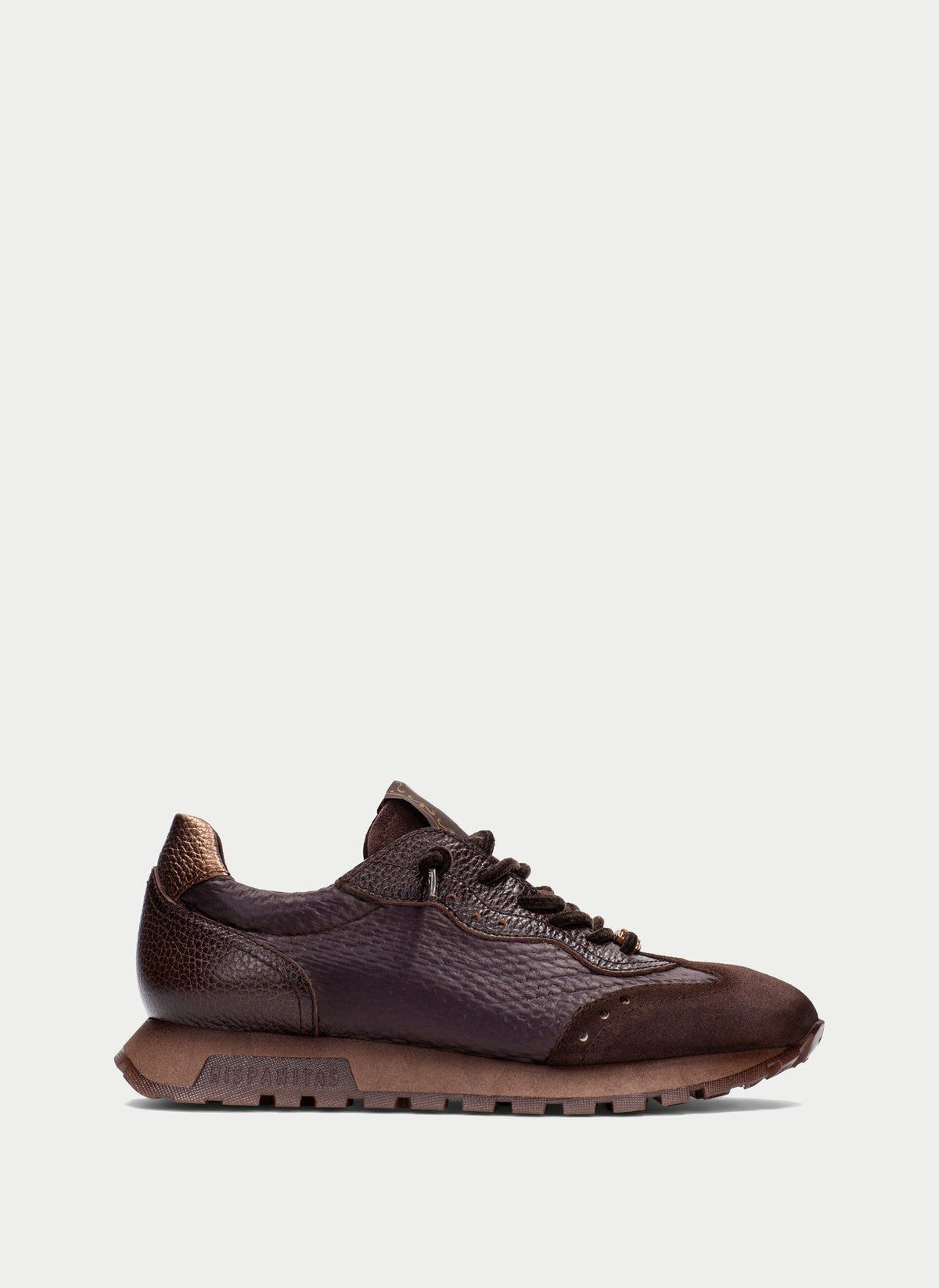 Hispanitas brown leather and suede sneakers