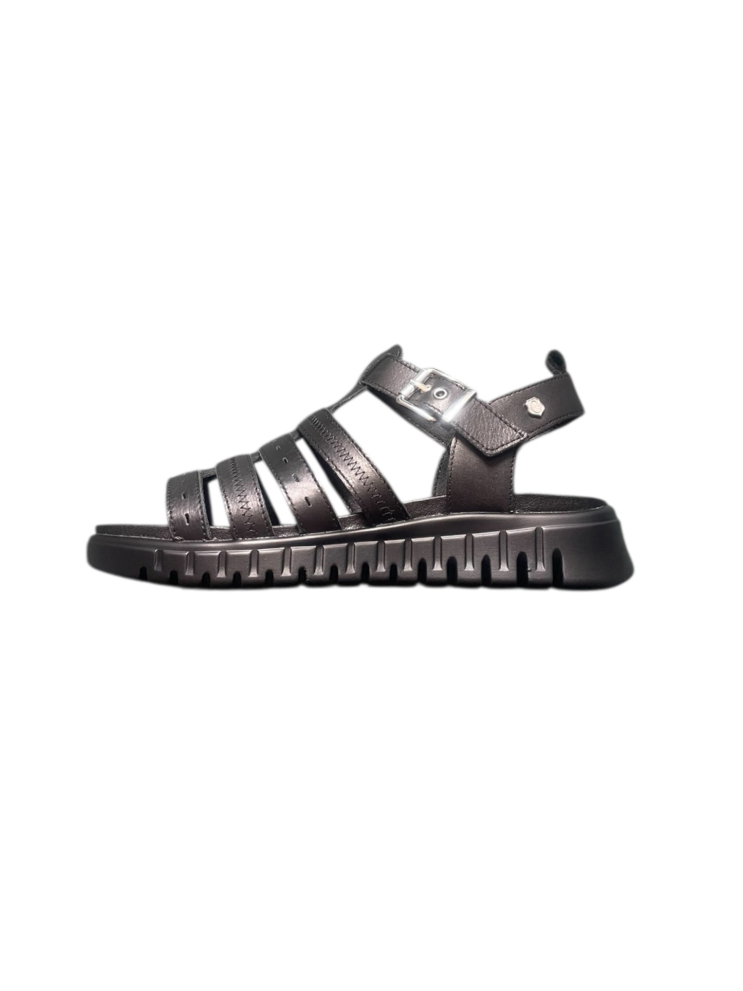 Carmela black leather sandal