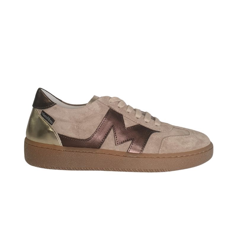 Marco moreo beige and bronze suede sneakers - Melissakshoes