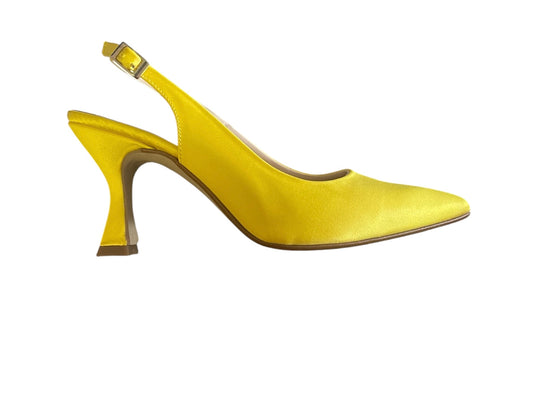 Marian yellow satin slingbacks