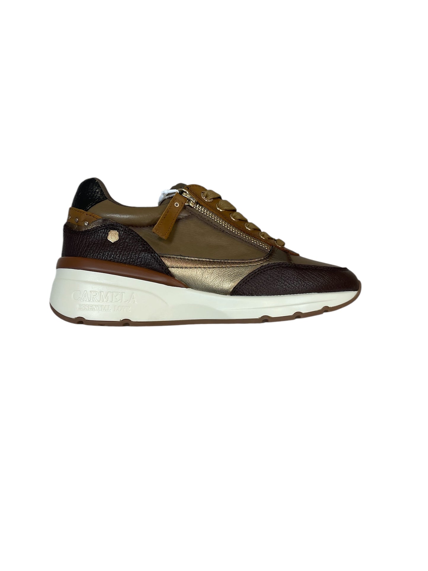 Carmela bronze and brown leather sneaker - Melissakshoes