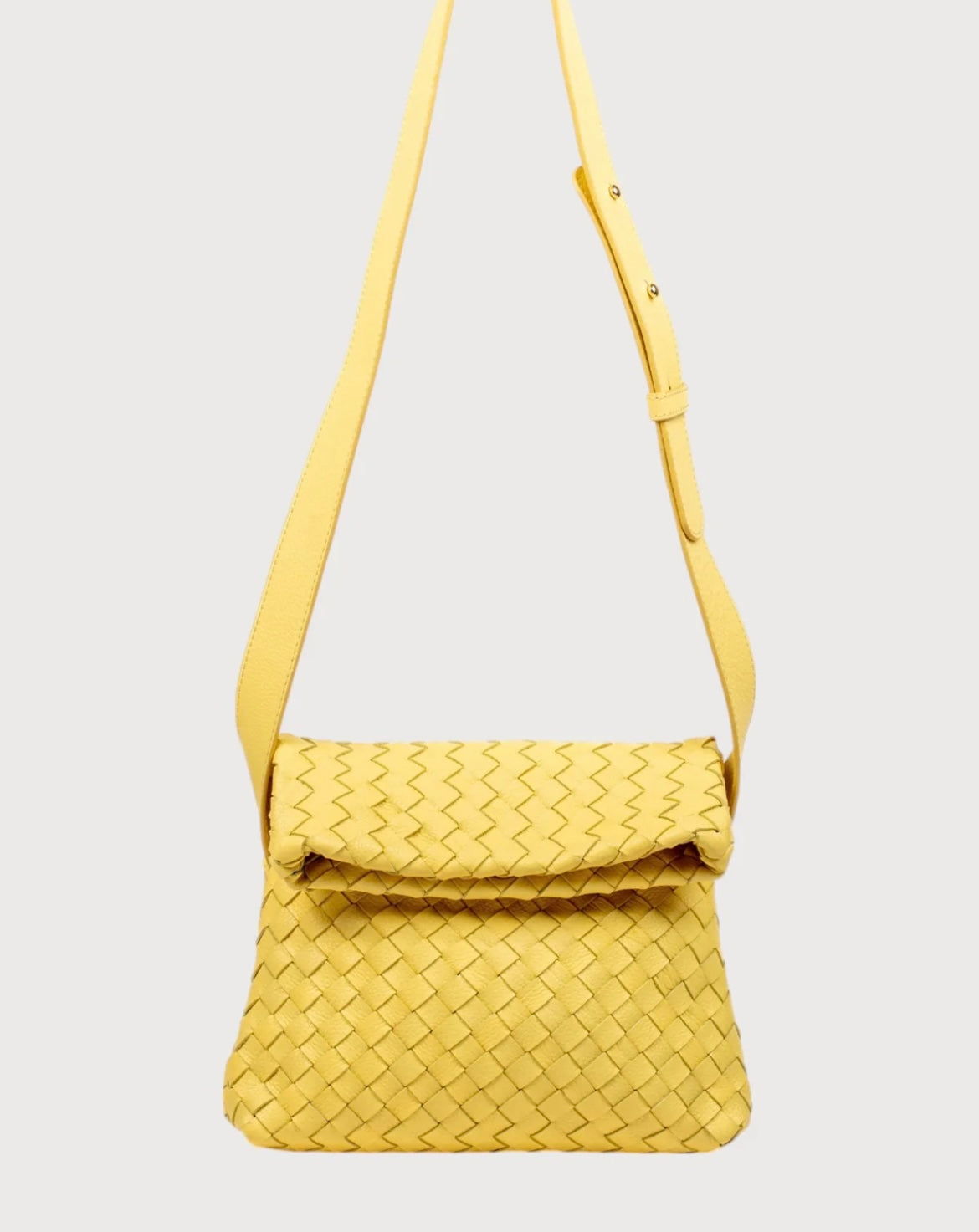 Alēo yellow leather crossbody handbag