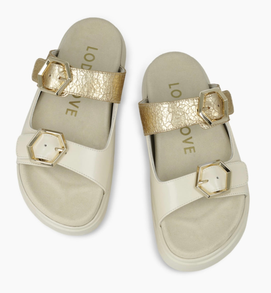 Lodi cream leather sandals