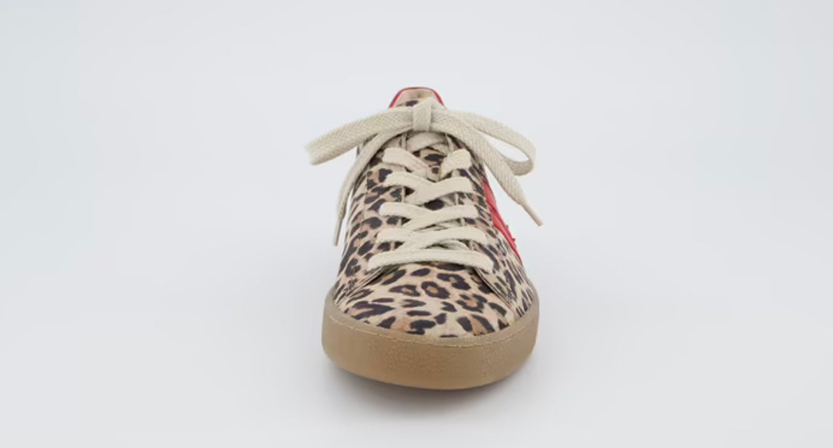 Paul Green leopard print leather and suede sneakers