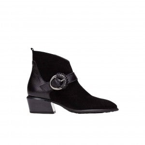 Hispanitas black suede and leather ankle boot - Melissakshoes