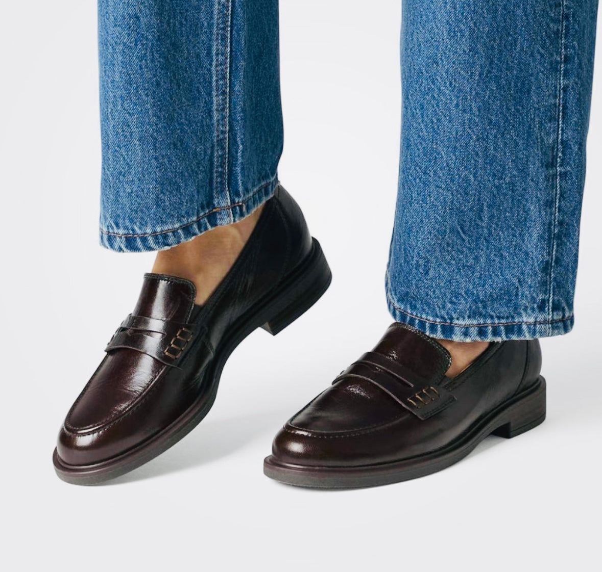 Paul Green brown soft patent leather loafers