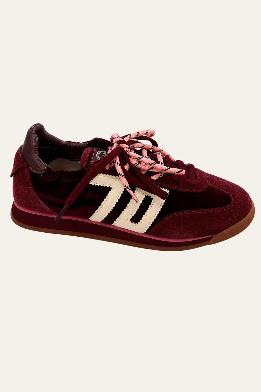 Back 70 burgundy velvet suede sneakers