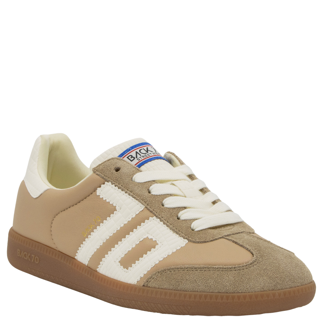 Back 70 beige leather and suede sneakers - Melissakshoes