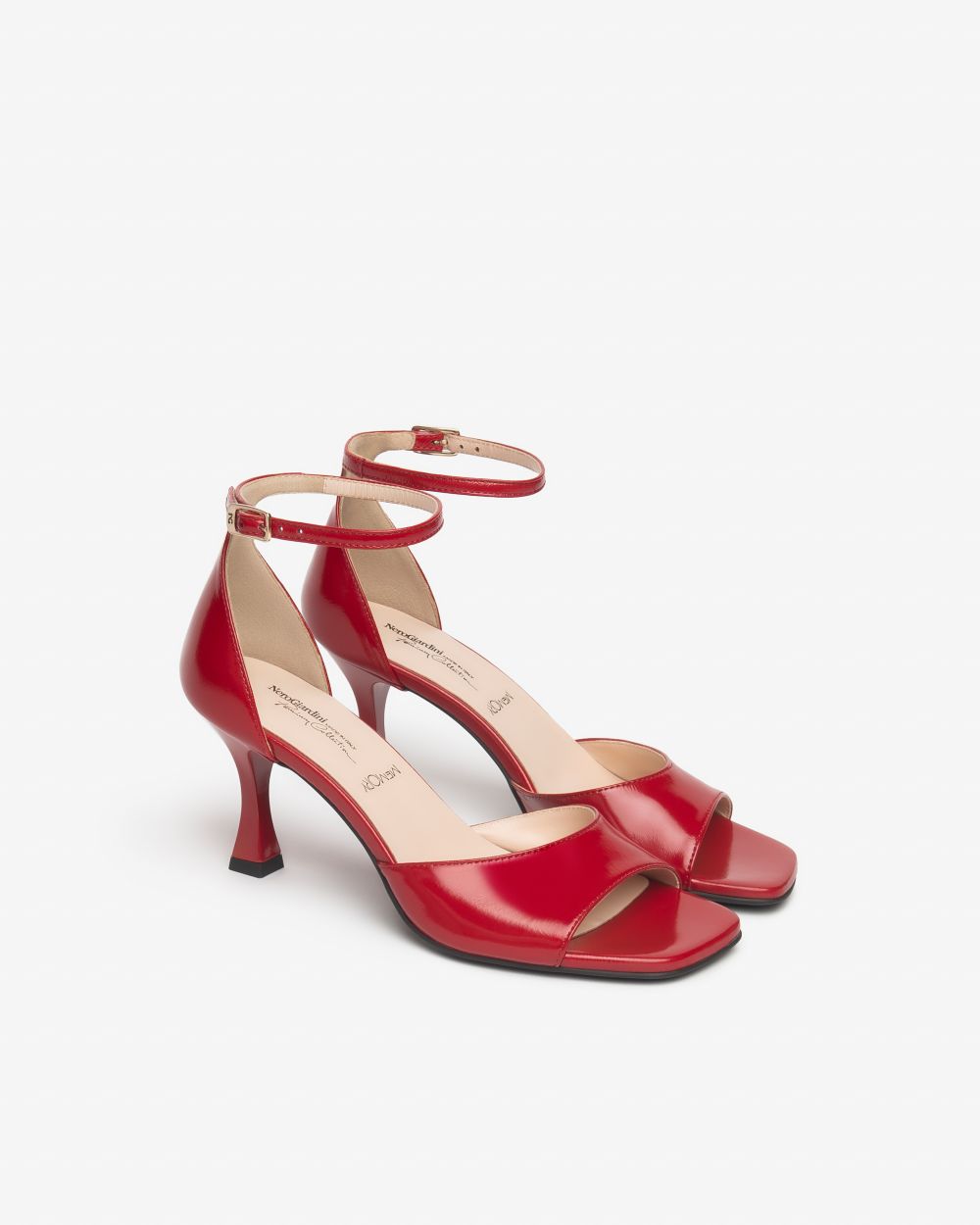 Nerogiardini ruby red patent leather sandals