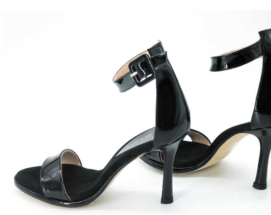 Marian black leather  high heel sandals