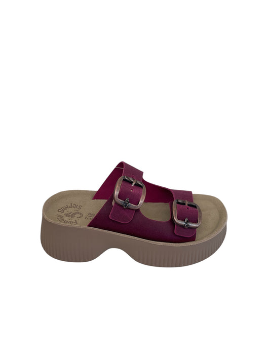 Fantasy sandals burgundy platform heel sandals
