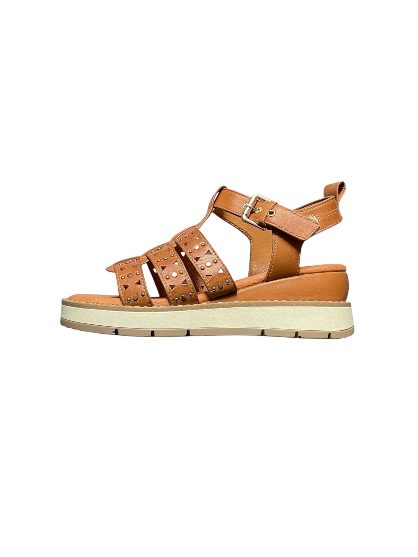Carmela tan leather wedge sandal
