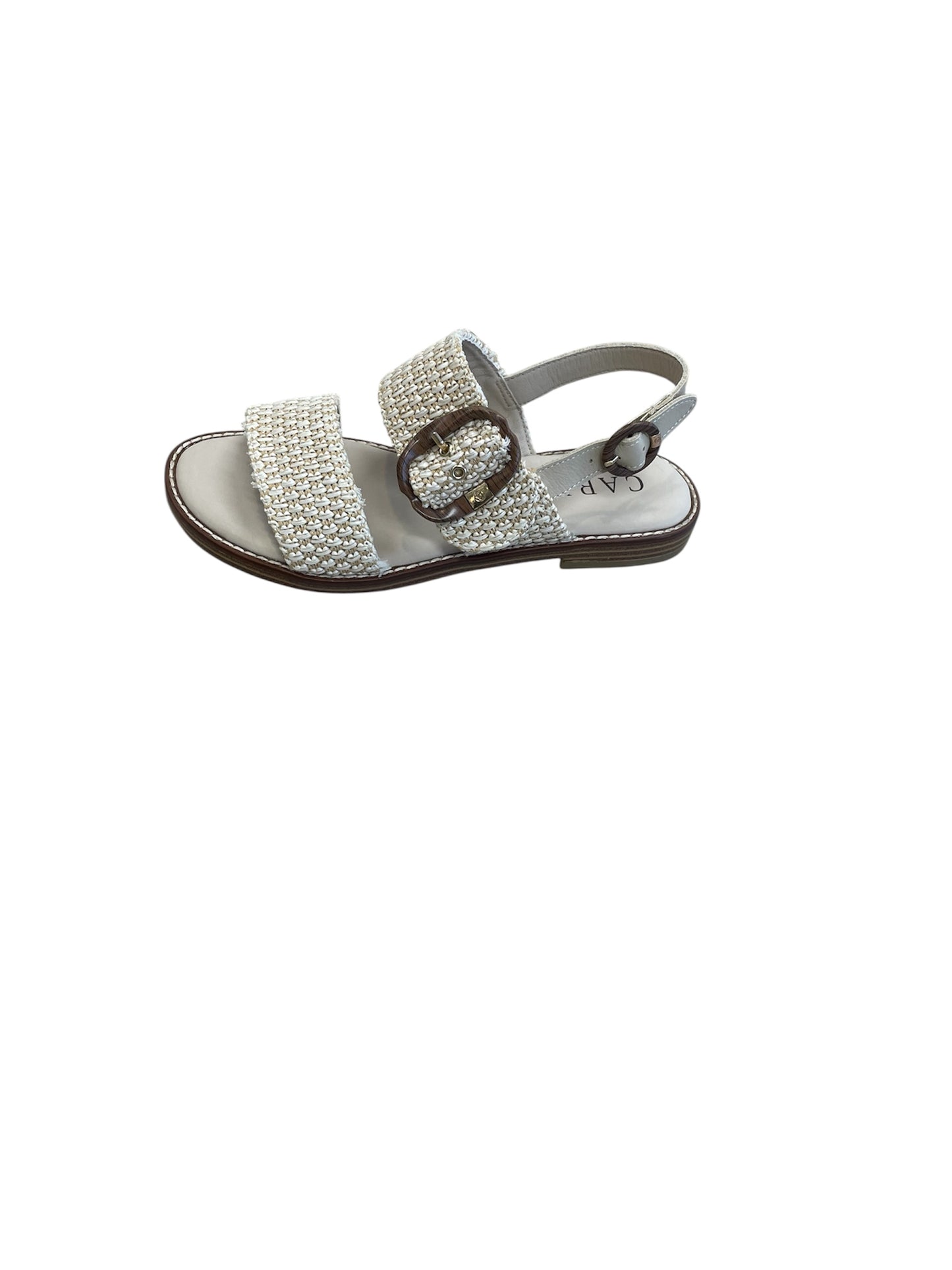 Carmela white raffia and leather sandals